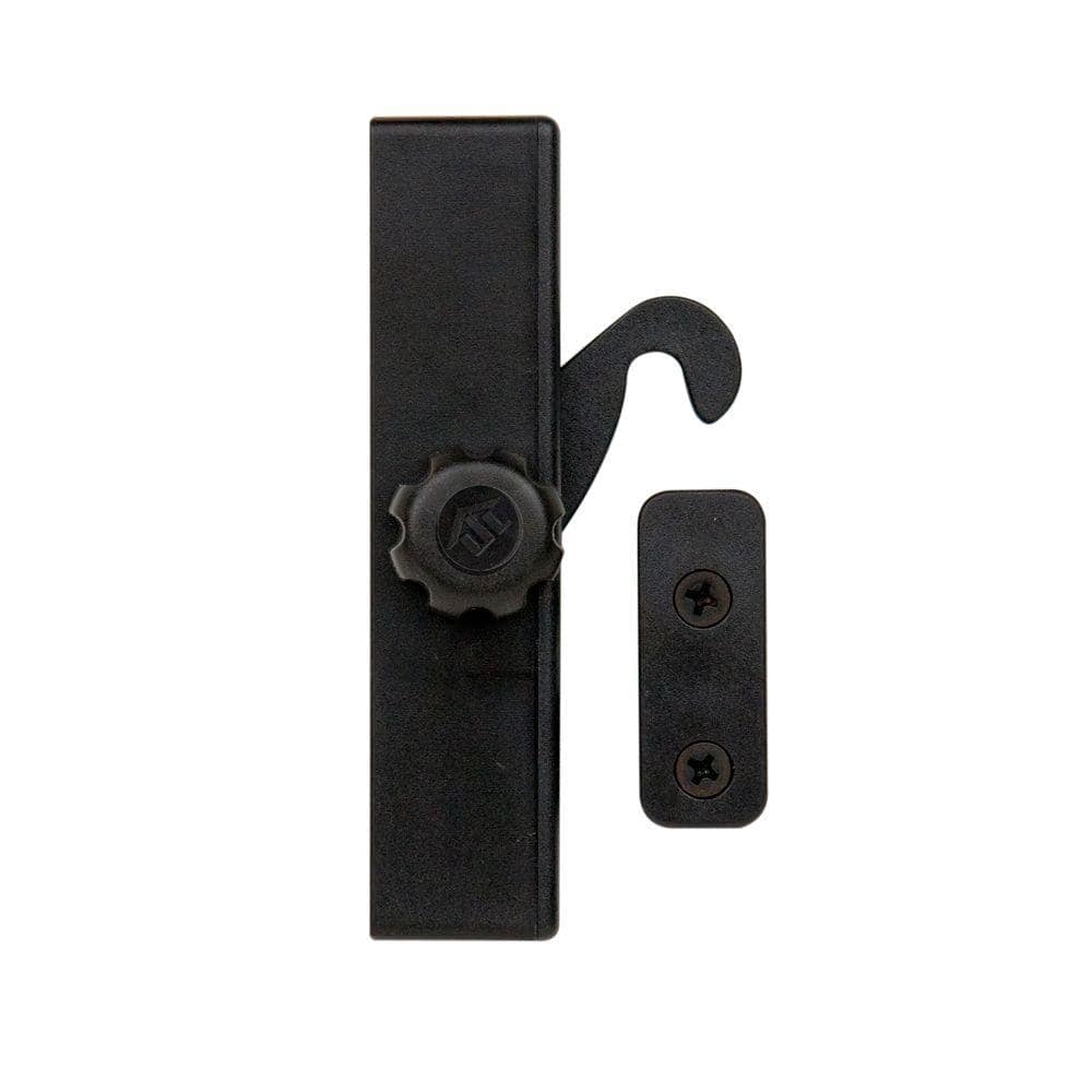 Folding Door Lock Adjustment Knob Matte Black Hook Latch