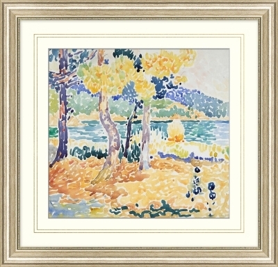 Framed Wall Art Double Matted Champagne silver framed giclee