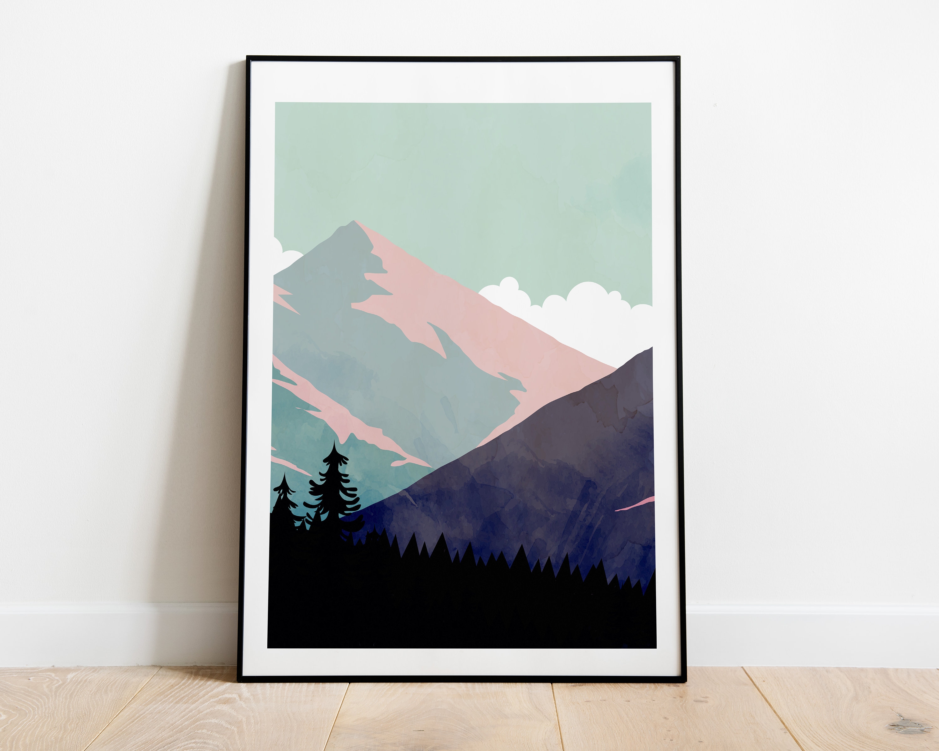 Framed Wall Art: Dusty Rose Highlights Minimalist Art