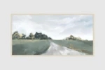 Framed Wall Art in Panoramic Sage Minimalist Frame