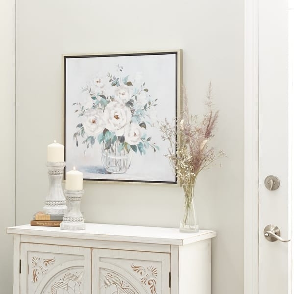 Framed Wall Art Texture French Country Floral Art