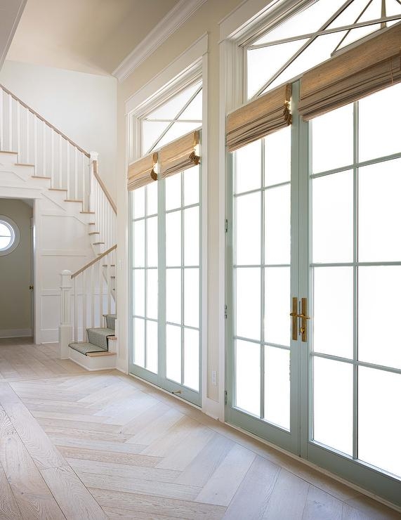 French Doors with Mint Blue Frames and Mint Blue French Doors