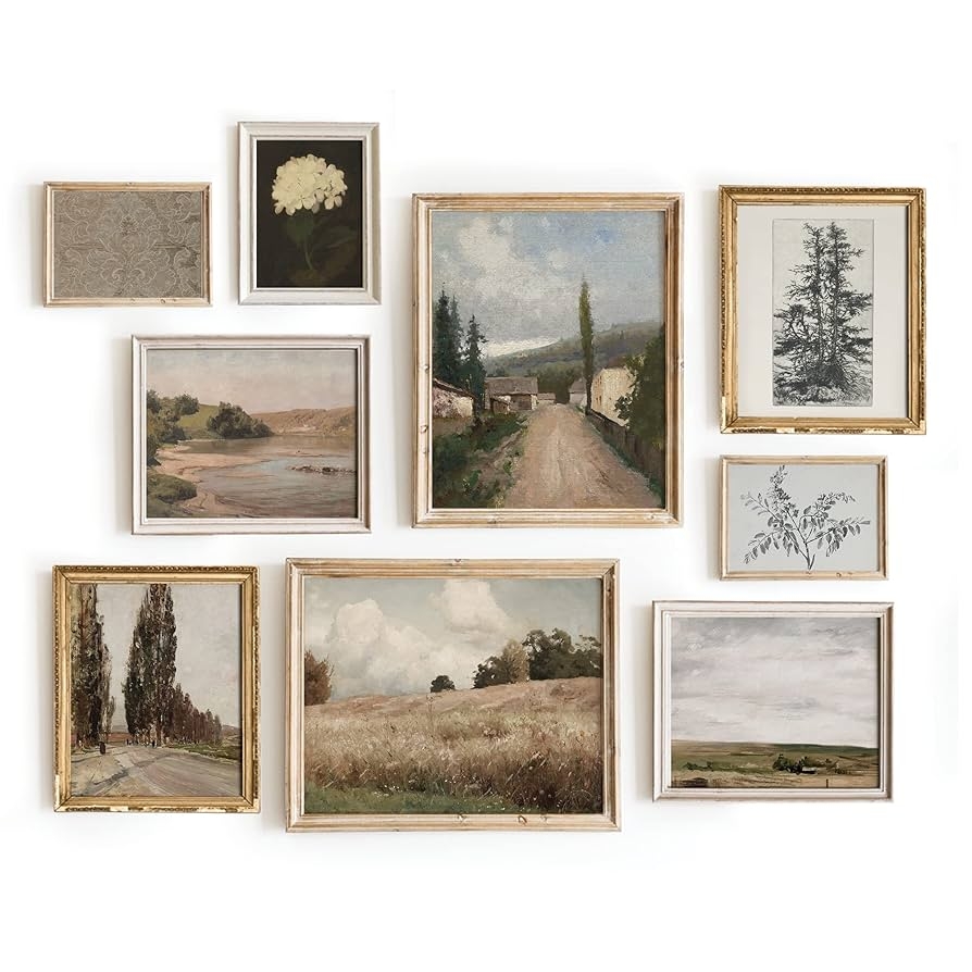 Gallery Wall Art Curated Vintage Mix Farmhouse botanical print set
