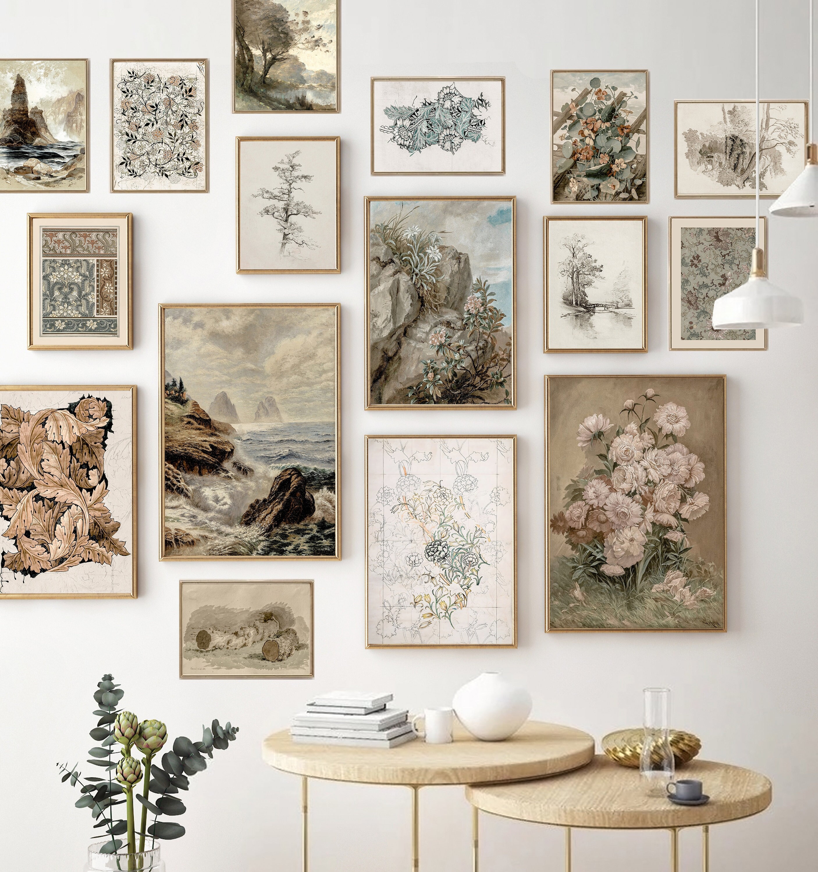 Gallery Wall Art Nesting Tables French Country Gallery Wall