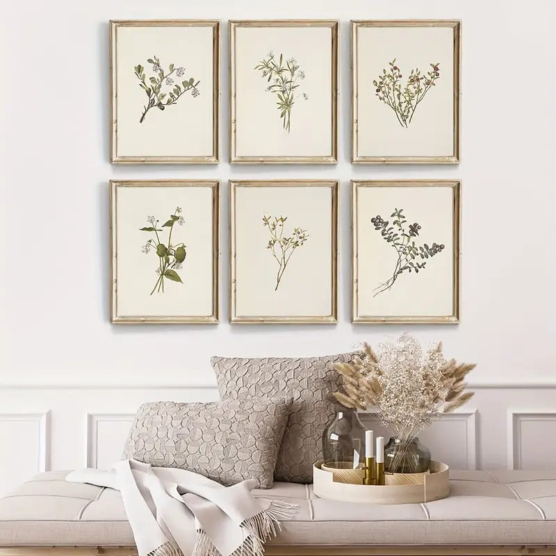 Gallery Wall Art Symmetric Grid Vintage Botanical Gallery Wall
