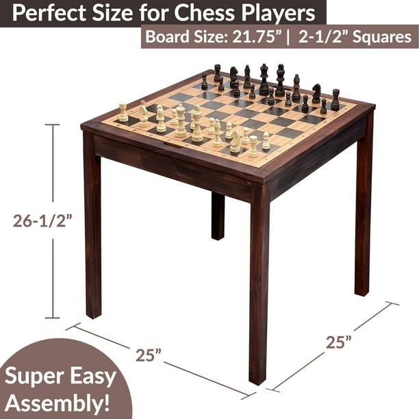 Game Table 3-in-1 Reversible Design for Compact Wooden Furniture