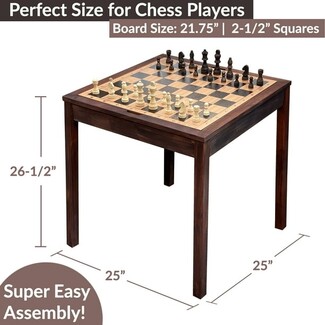 Game Table 3-in-1 Reversible Design for Compact Wooden Furniture