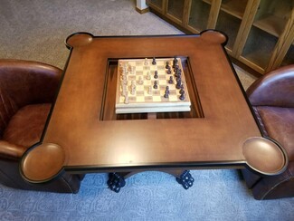 Game Table Claw Foot Base and Recessed Top Gaming Furniture
