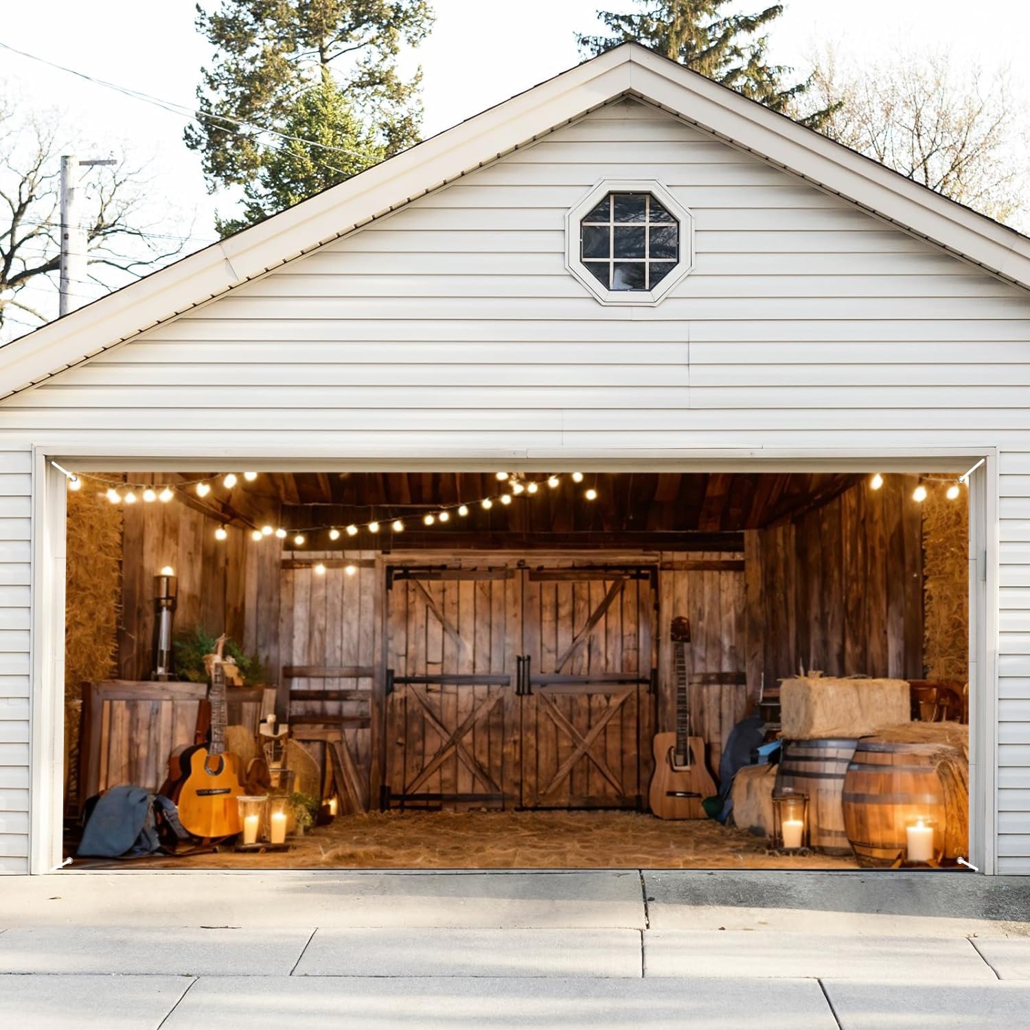 Garage Door Mural Large Scale Graphic Rustic Barn Door Party Backdrop