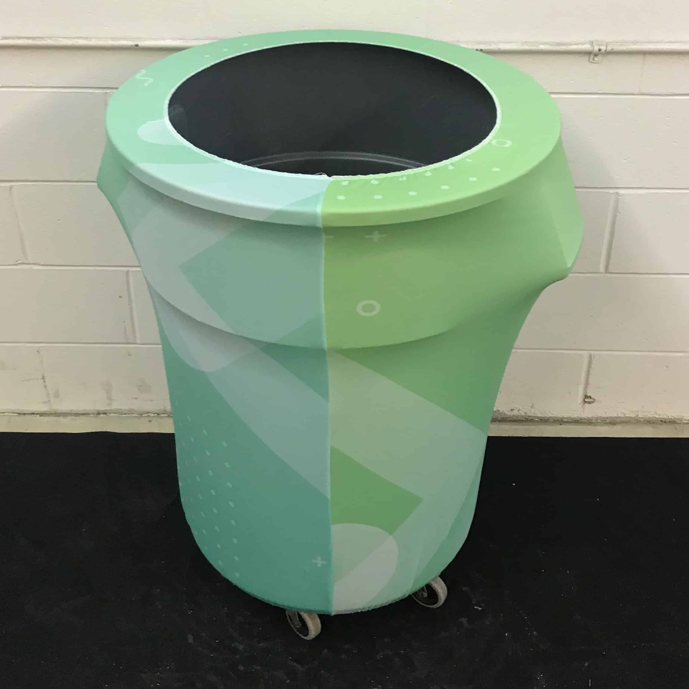 Garbage Can Cover Mint Green Mobile Base Custom Print Wrap