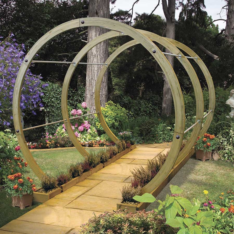 Garden Archway Triple Arch Tunnel and Circular Garden Arch