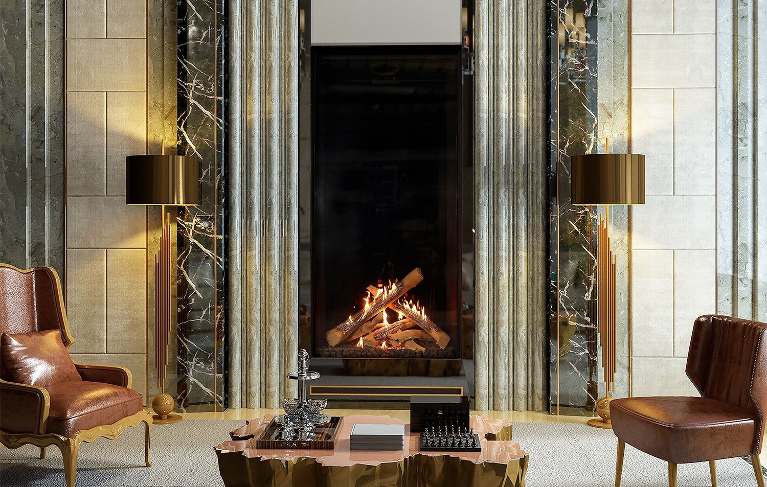 Gas Fireplace Vertical Fluting Luxury Vertical Design