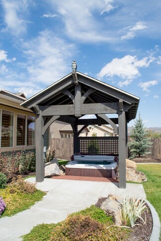 Gazebo with Charcoal Timber Frame and Decorative Owl Finial
