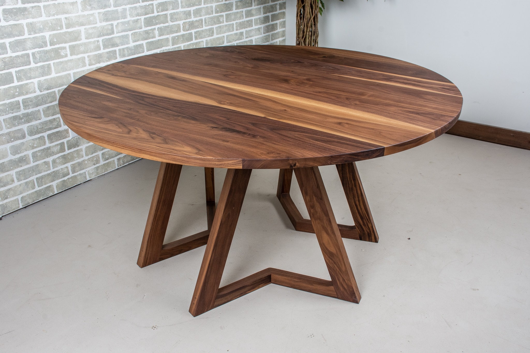 Geometric Pedestal Dining Table with Star Shaped Base