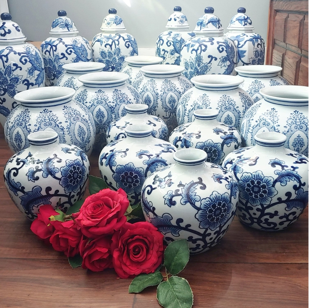 Ginger Jar Grandmillennial Decor with Intricate Floral Motifs