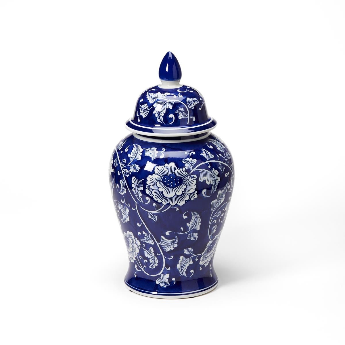 Ginger Jar Ovoid Body and Scrolling Floral Vines