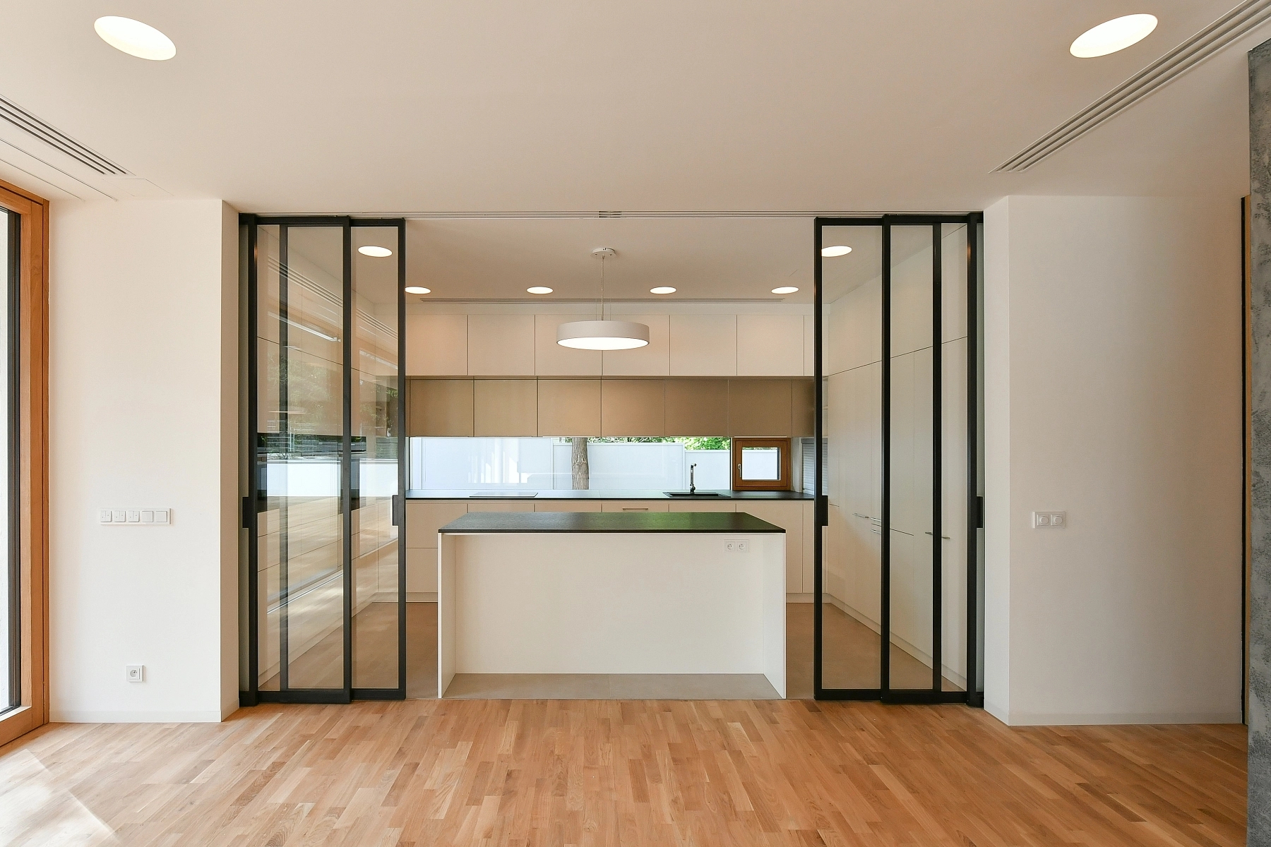 Glass Partition System Sliding Glass Kitchen Wall Panels