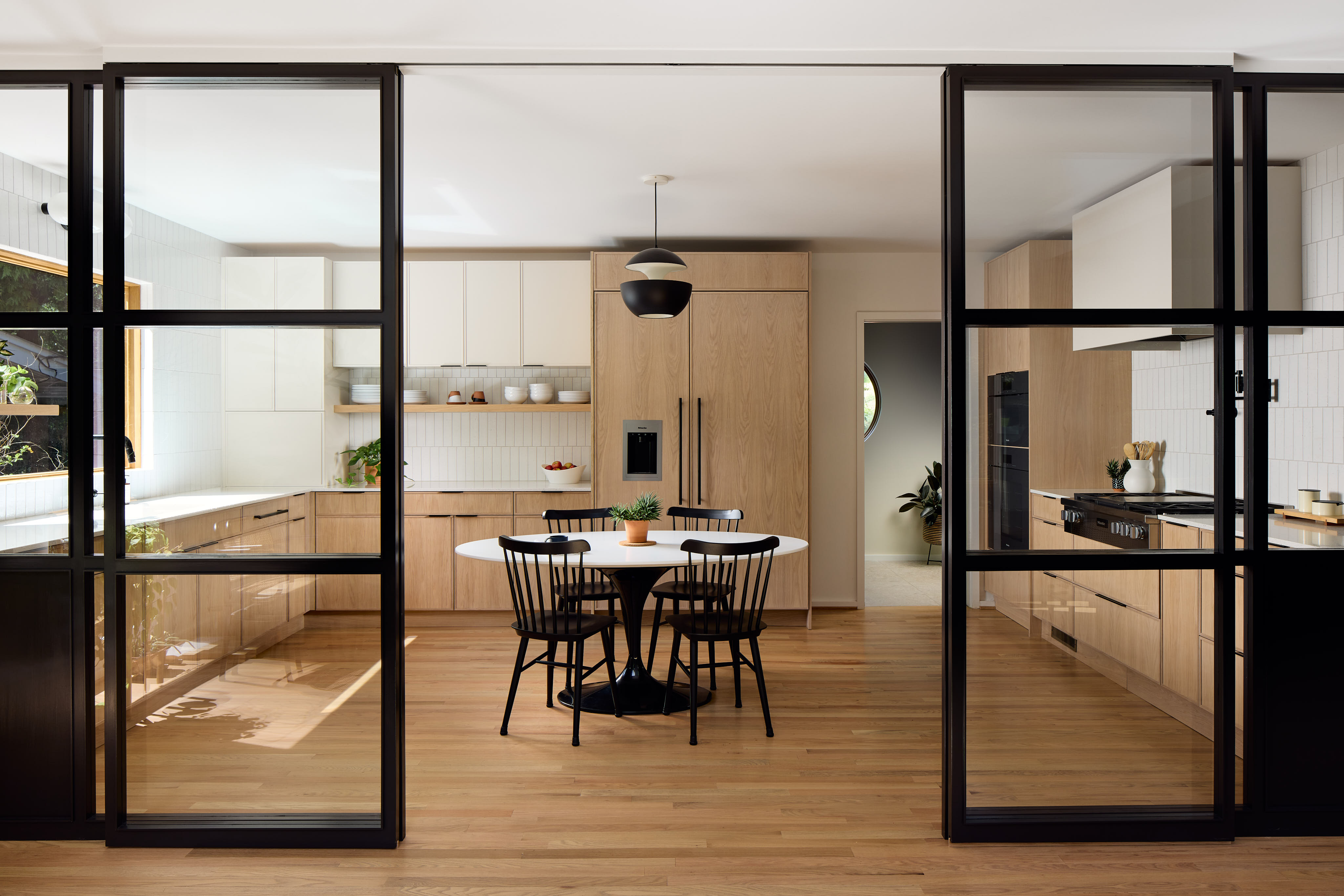 Glass Partition Wall Wood Cabinetry Industrial Dividers
