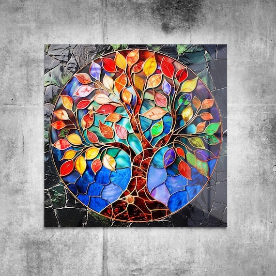 Glass Wall Art Circular Tempered Glass Mosaic