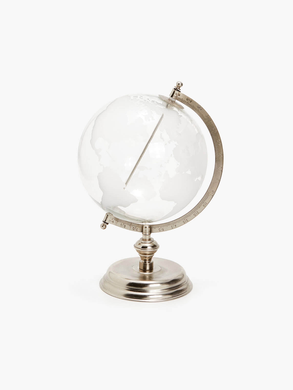 Globe Desk Lamp - Frosted Landmasses Crystal Sphere