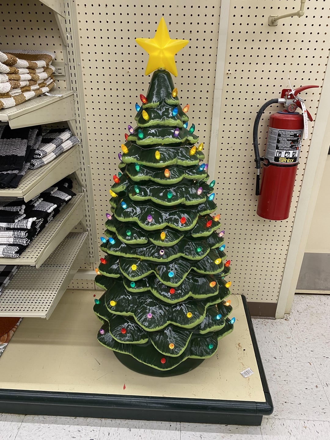 Holiday Decor Tree: Oversized Blow Mold Ceramic Look
