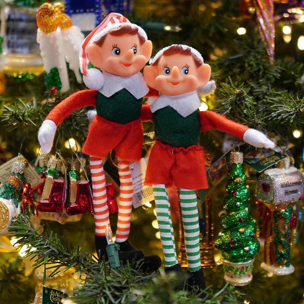 Holiday Figurine Pixie Aesthetic with Bendable Limbs and Stripes