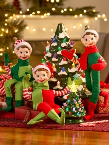 Holiday Figurine Vintage Jingle Bell Hats for Retro Mantle Decor