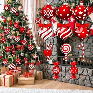 Holiday Ornaments: Candy Wrap Silhouette and Teardrop Designs