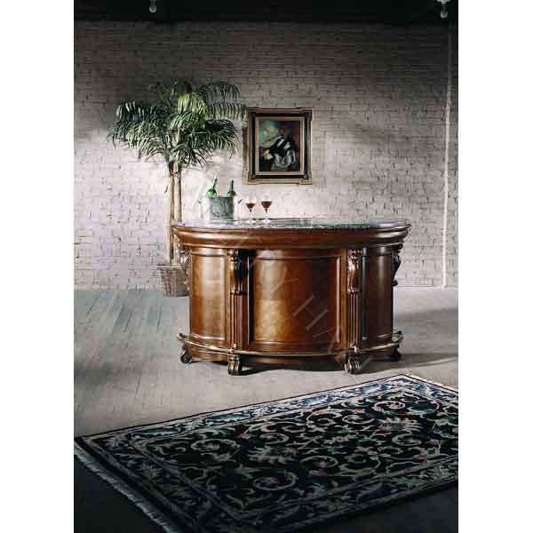 Home Bar with Curved Front and Paneled Facade Traditional