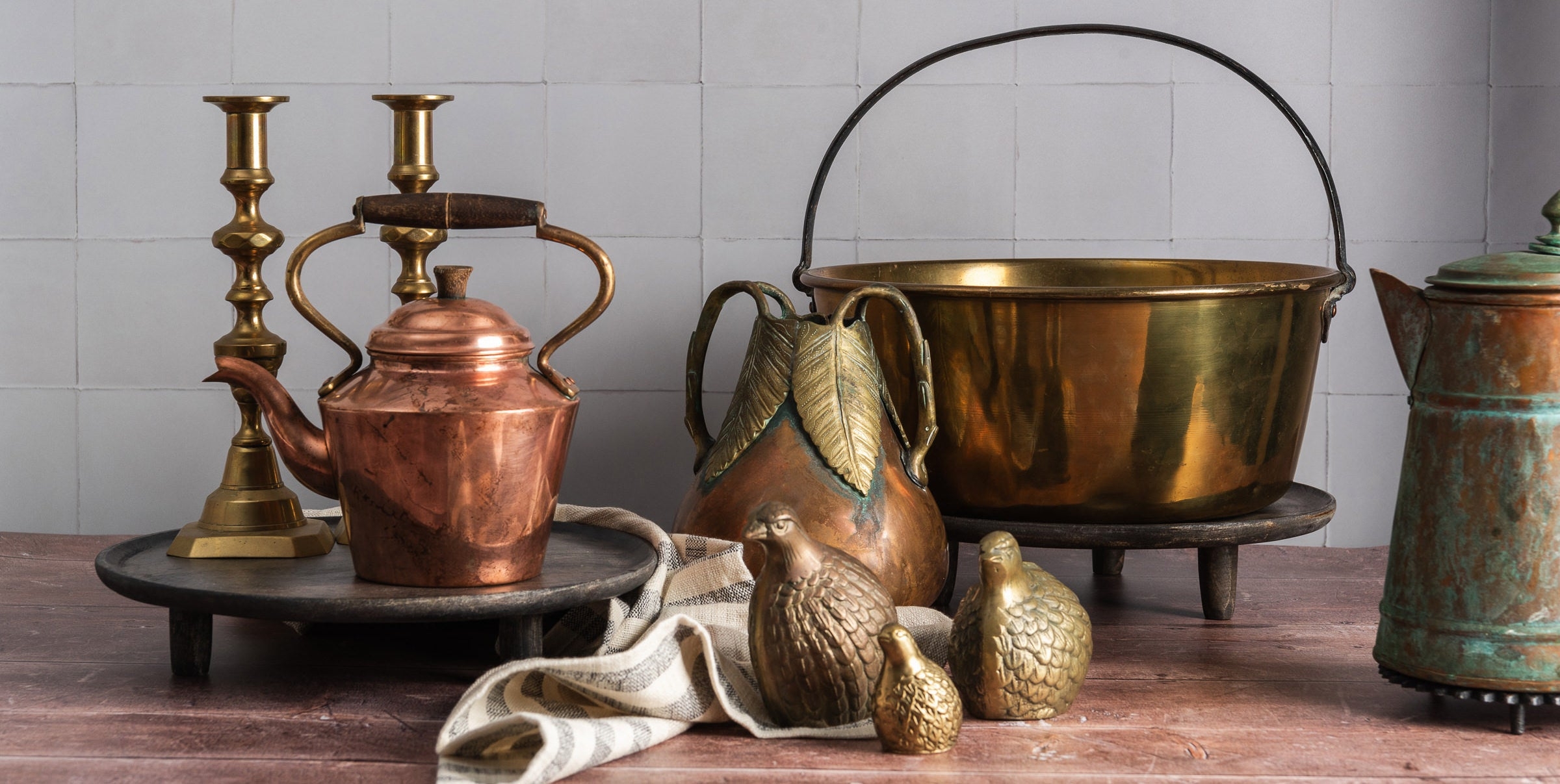 Home Decor Collection with Verdigris Accents Brass Styling