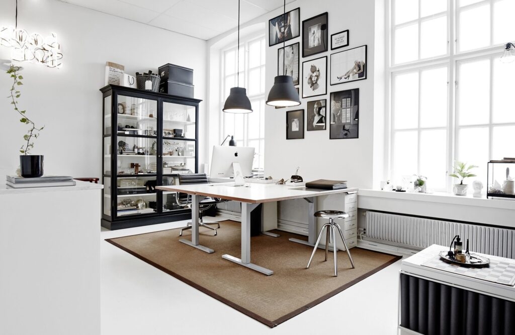 Home Office with Monochrome Gallery: Scandi Office Decor