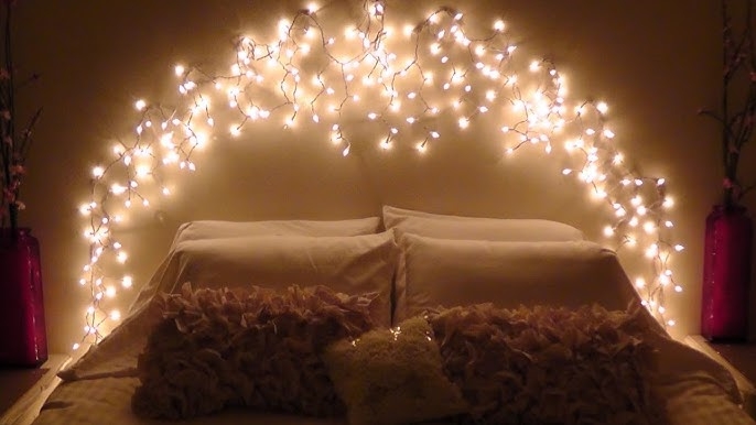 Icicle Lights Arched Arrangement DIY Icicle Headboard