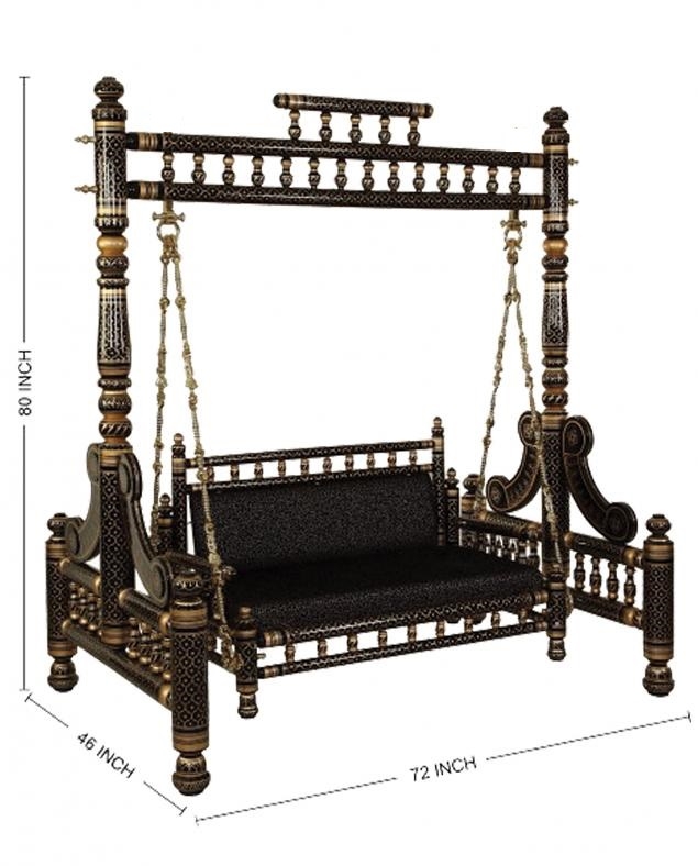 Indoor Swing Featuring Sankheda Design in Black Gold