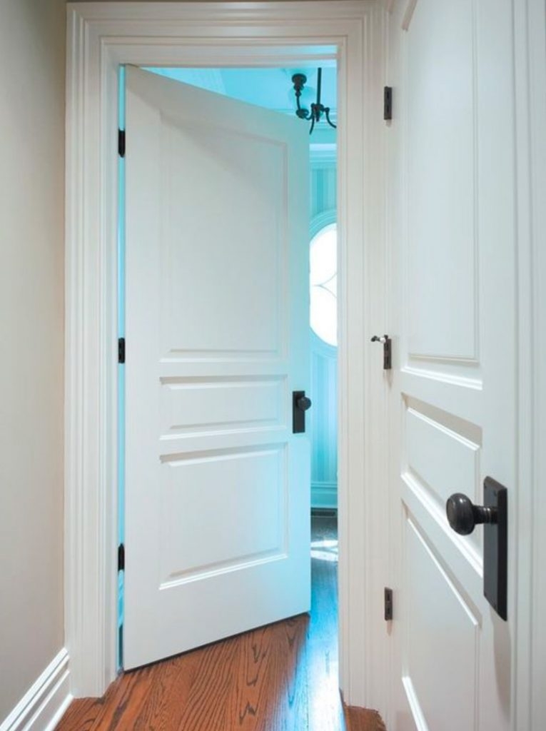 Interior Door Rectangular Backplate Three Panel Black
