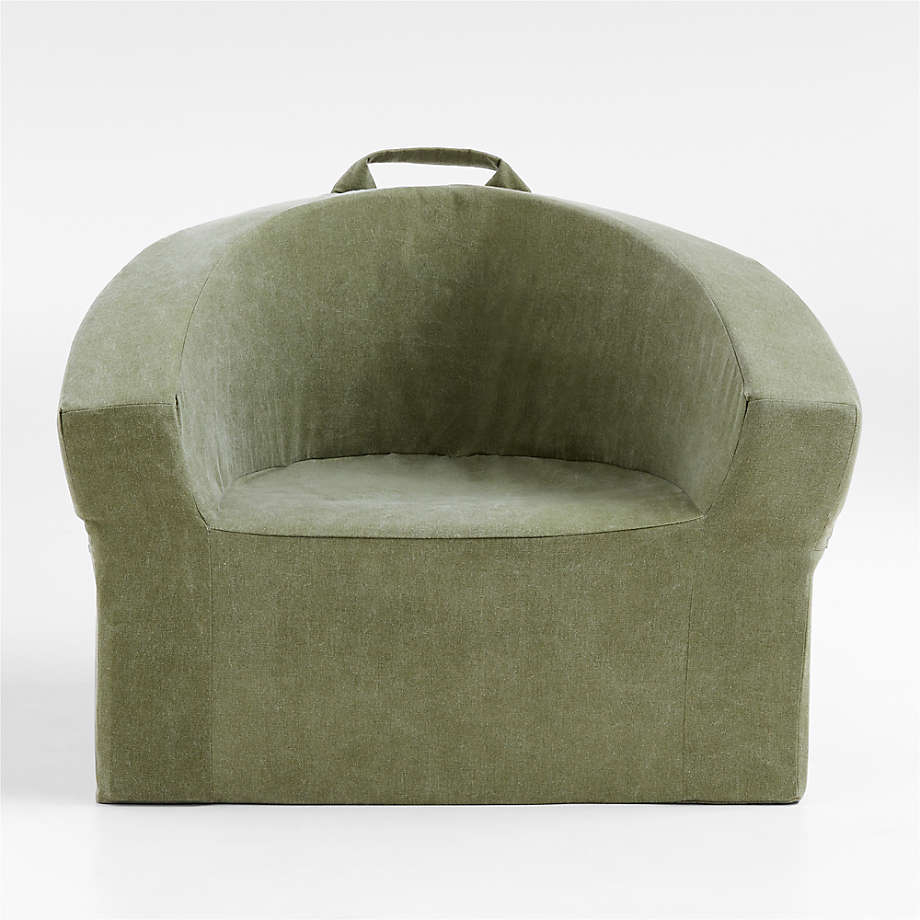 Kids Lounge Chair: Cyprus Green Organic Cotton Nursery Seating
