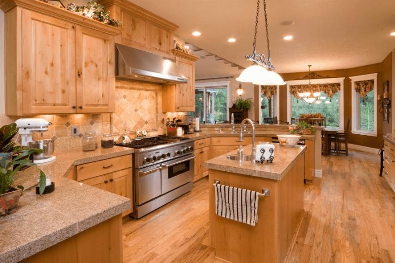 Kitchen Cabinetry: Knotty Wood Texture Traditional Remodel