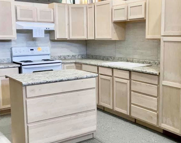 Kitchen Cabinetry: Natural Wood Finish Small Island