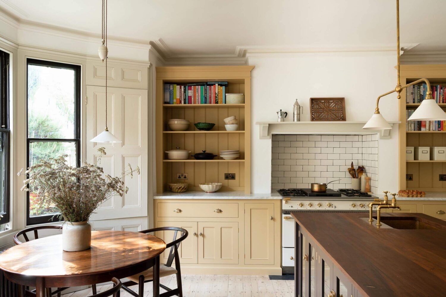 Kitchen Cabinetry with Bookshelf: english country kitchen design