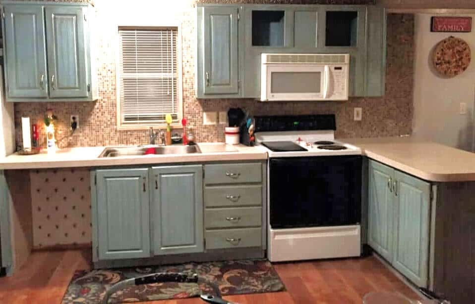 Kitchen Cabinets: Sage Green Beadboard Mosaic Design