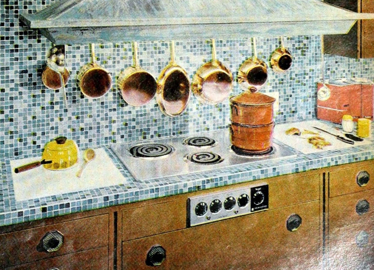 Kitchen Countertop Mosaic Surfaces and 1960s Mosaic Kitchen Tile