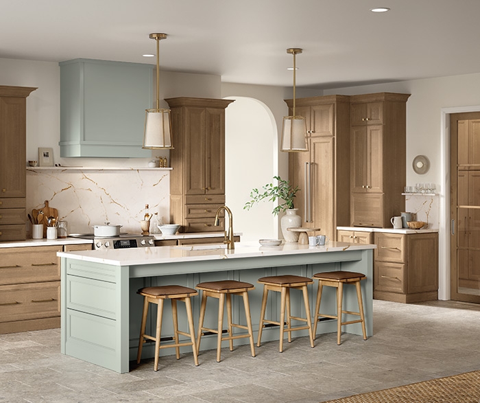 Kitchen Island: Blue Accent Muted Blue Kitchen Island