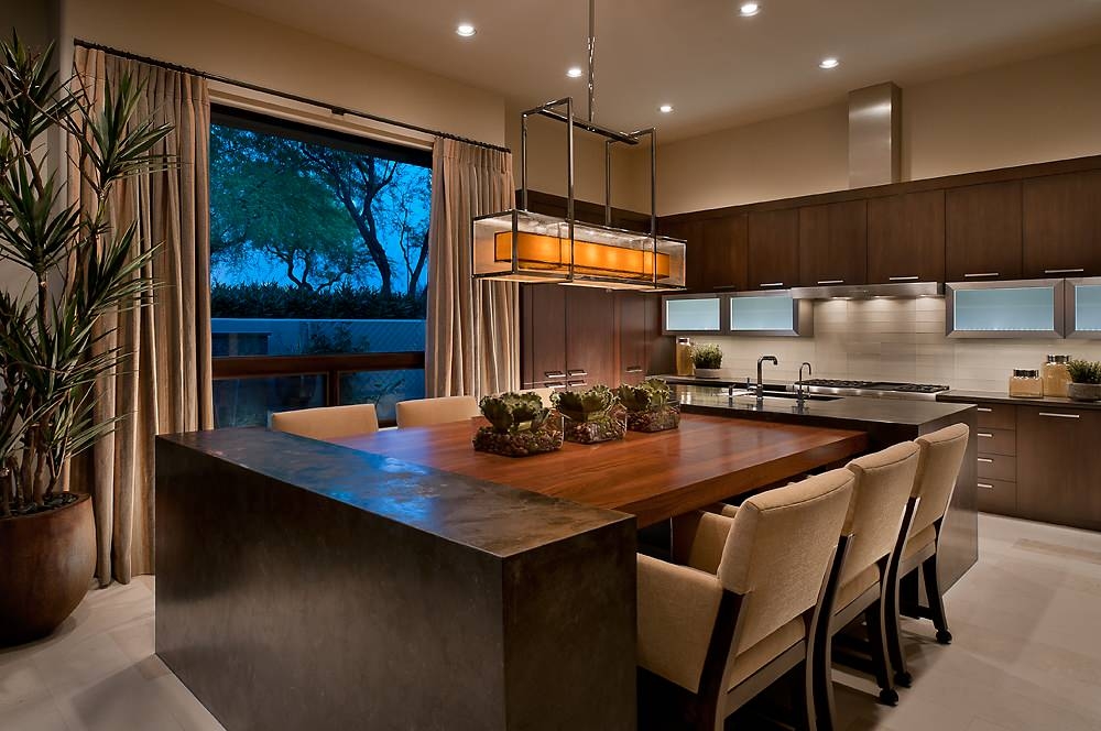 Kitchen Island Dual Level Island Integrated Dining Table