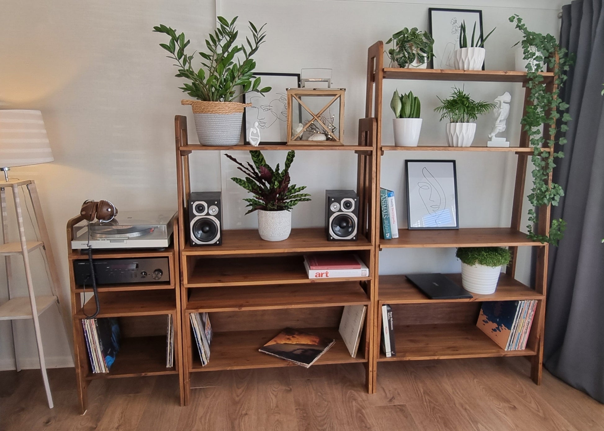 Ladder Media Stand: Mid-Century Ladder Media Stand Storage