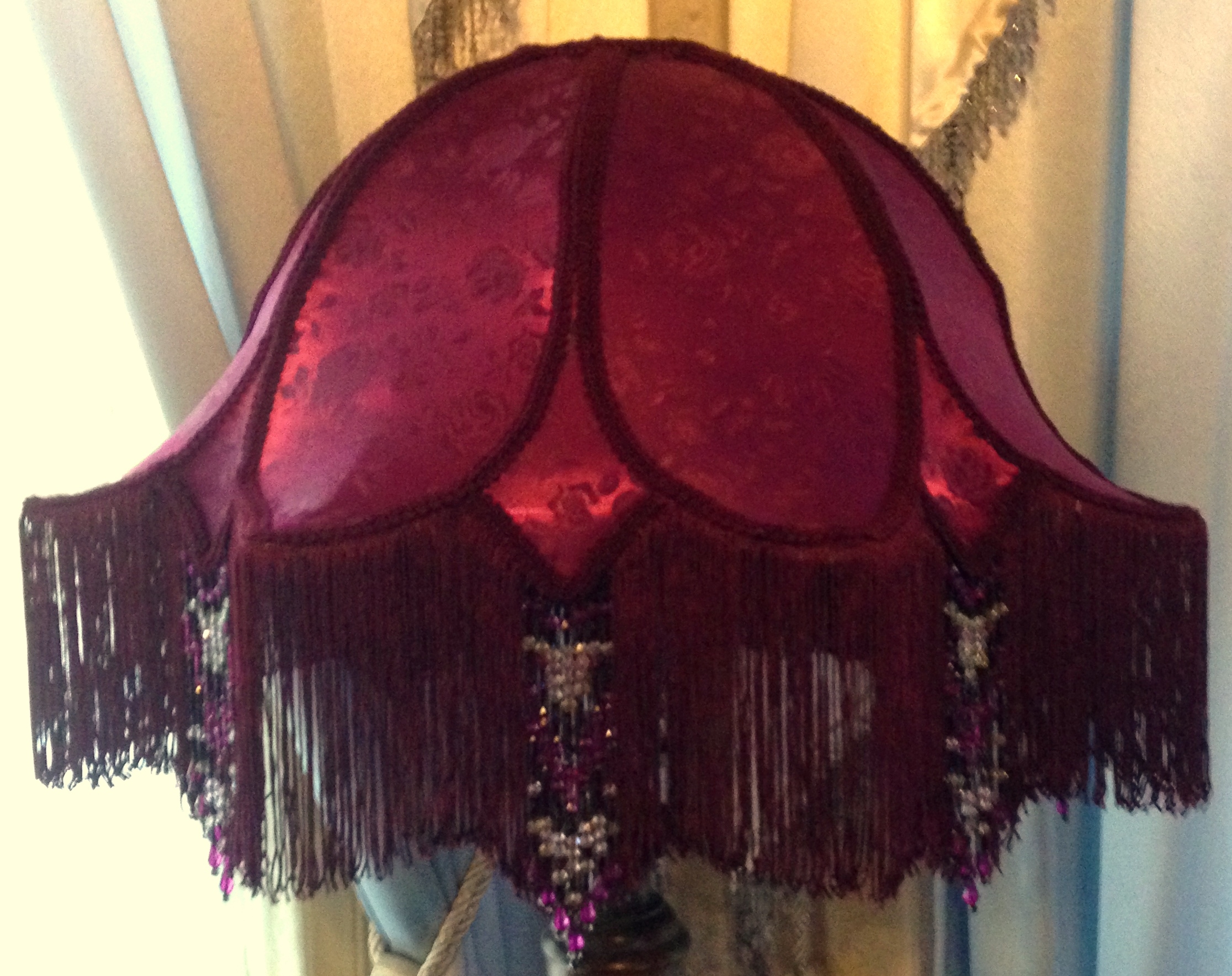 Lamp Shade Beaded Fringe Trim with Scalloped Bell Shape