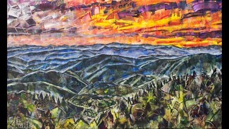 Landscape Art: Faceted Brushstrokes Blue Ridge Mountain