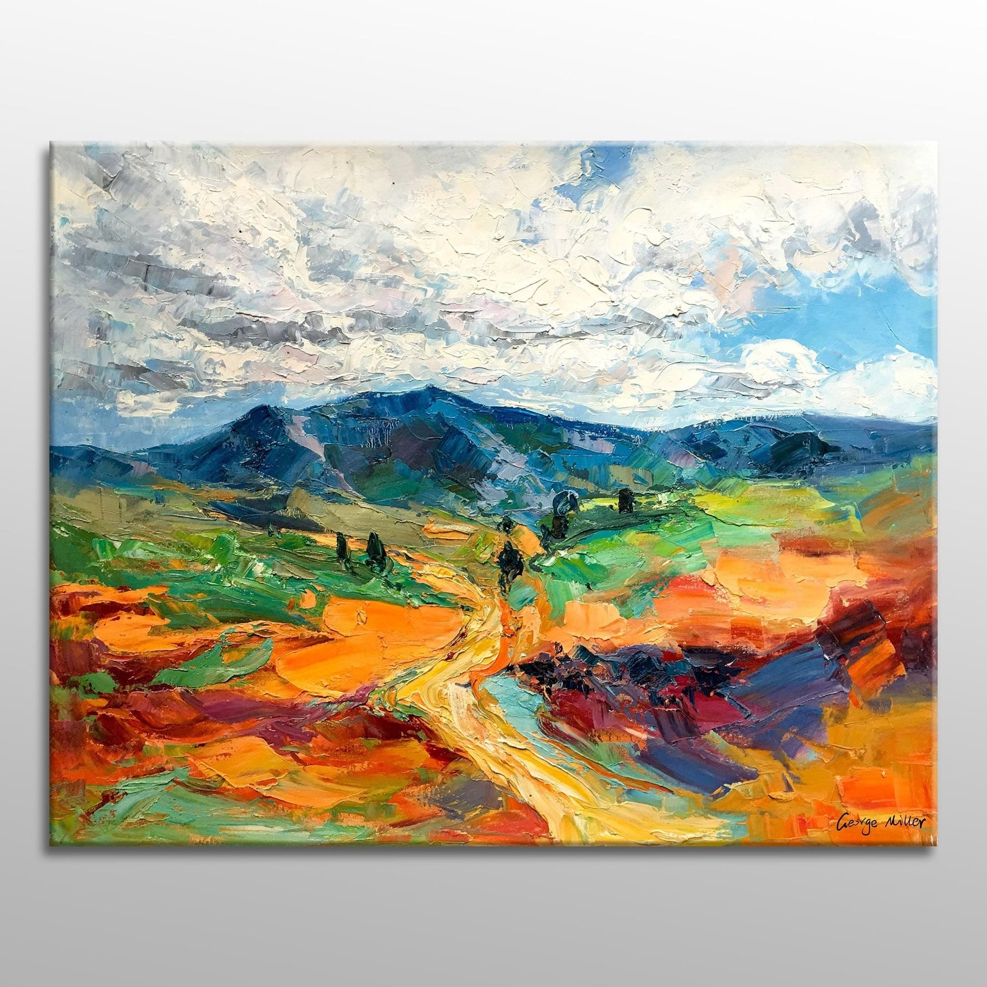 Landscape Painting: Heavy Impasto Texture Mountain Subject