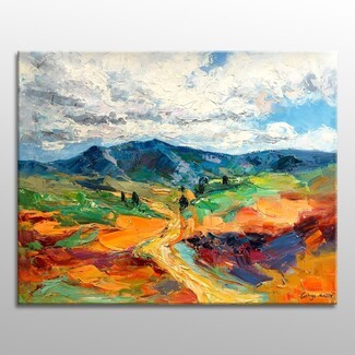 Landscape Painting: Heavy Impasto Texture Mountain Subject