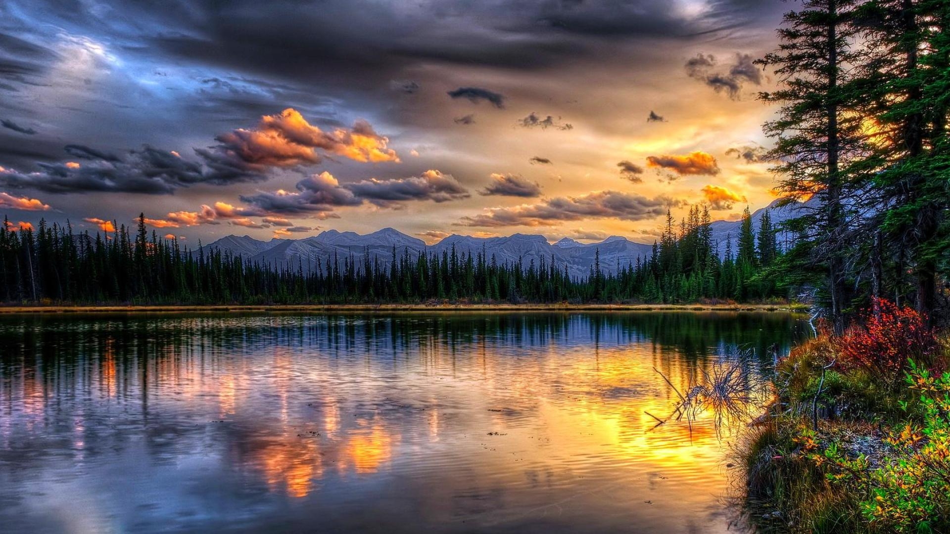 Landscape Photography Mirrored Reflection Mountain Lake Decor