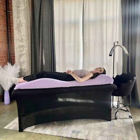 Lash Bed Lavender Scalloped Back Ergonomic Extension Bed