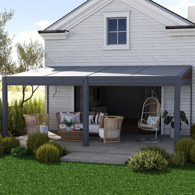 Lean To Pergola Charcoal Grey Frame Charcoal Wall Mounted Pergola